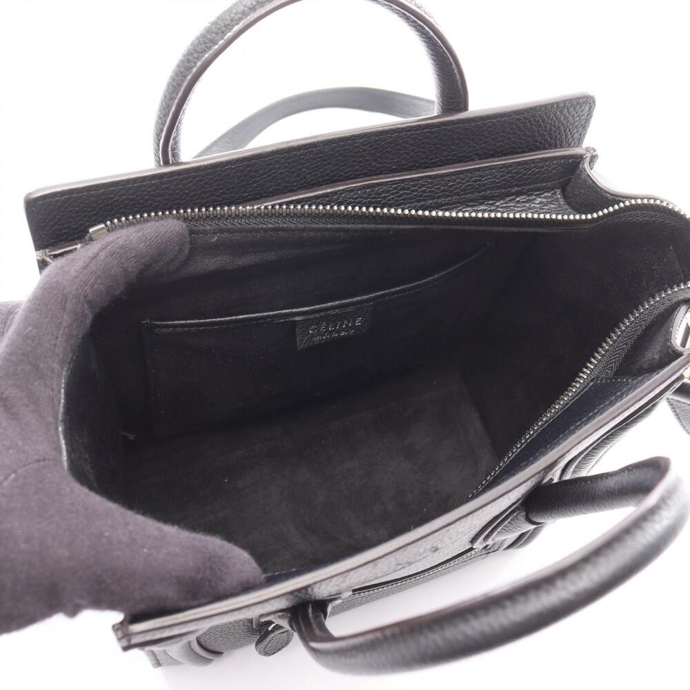 Celine Luggage 2way Shopper Handbag Leather Black - Picture 3 of 9